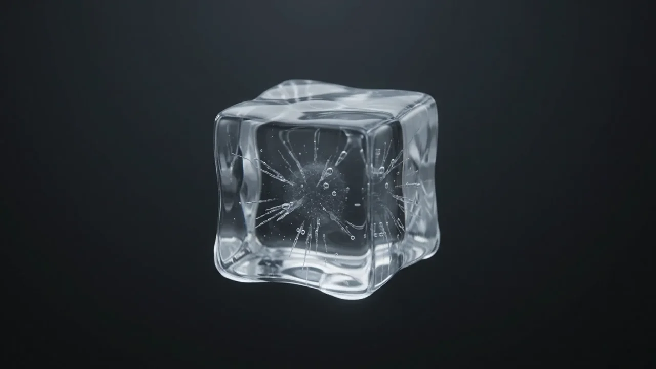 Hielo que se derrite y asciende — Hielo que se derrite y asciende cobra vida como una animación surrealista y silenciosa para las cajas y el escritorio.