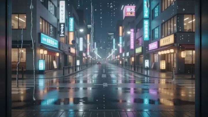 Tokyo Taxi in the Rain — Tokyo Taxi in the Rain comes alive as a silent animation for boxes and the desktop.
