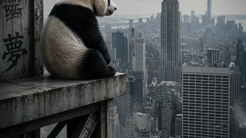 Hannah Above New York. Hannah quietly watches the New York skyline.