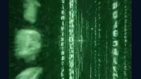 The Matrix. Green digital rain - falling characters, Matrix code