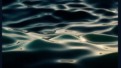 Black Ocean. Dark ocean at night - mysterious waves, deep black